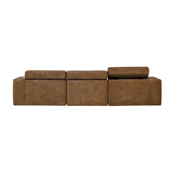 Divano angolare marrone cognac reclinabile (con penisola a destra/con chaise lounge) Novi – WOOOD-image-2