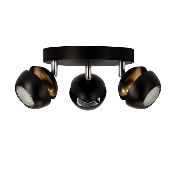 Lampada da soffitto con paralume in metallo nero-oro 26x26 cm Boni - Candellux Lighting-image-4