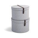 Scatole in set con coperchio grigio chiaro in cartone 2 pz ø 37,5x25,5 cm Rut Canvas Paper Laminate – Bigso