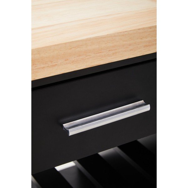 Tavolino da servizio in legno di cauciù massiccio su ruote 48x105 cm Frankfurt – Premier Housewares-image-3