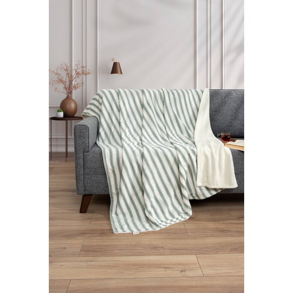 Coperta bianca/verde 150x190 cm Soren Wellsoft – Mijolnir-image-1
