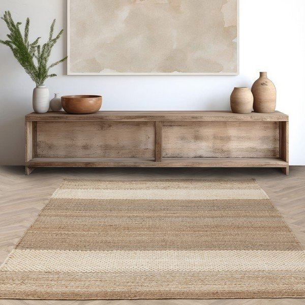 Tappeto bianco/beige in iuta reversibile/tessuto a mano 120x170 cm Cedar – Asiatic Carpets-image-1