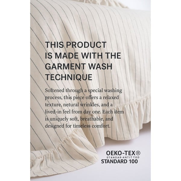 Set copripiumino e federa beige in cotone renforcé per letto singolo 140x200 cm Amalia Striped – Mila Home Luxury-image-4