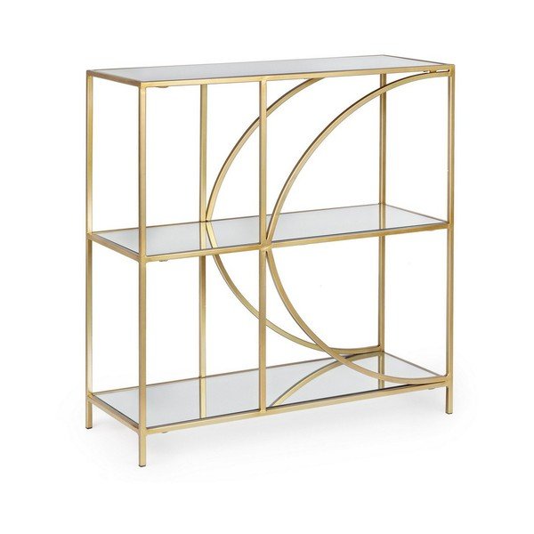Libreria dorata in acciaio 81x87x31 cm Elenor – Bizzotto-image-1
