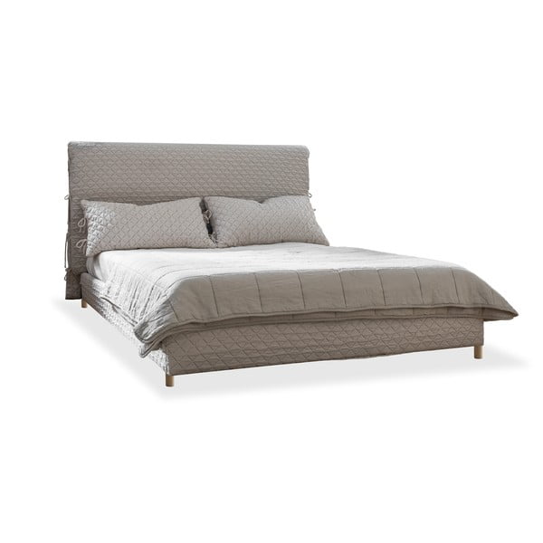 Letto matrimoniale imbottito beige con rete 180x200 cm Sleepy Luna - Miuform-image-4