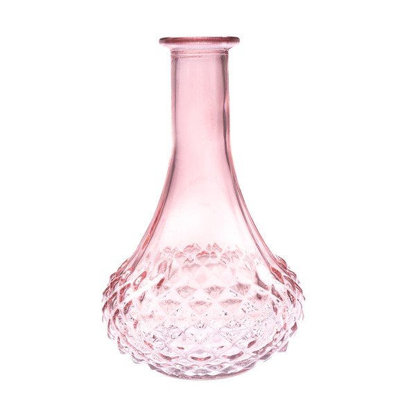 Vaso rosa in vetro (altezza totale 21 cm) – Dakls