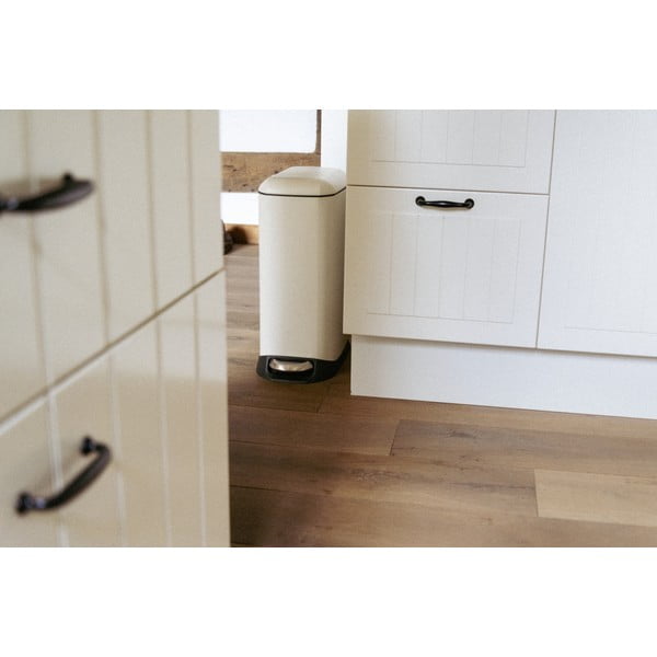 Cestino per la spazzatura color crema in acciaio con pedale 20 l Design – Wenko-image-1