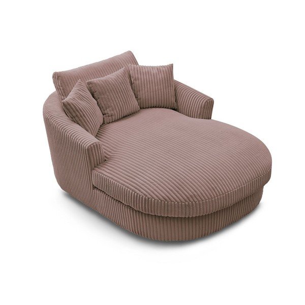 Poltrona rosa con rivestimento in velluto a coste Belem – Bobochic Paris-image-4