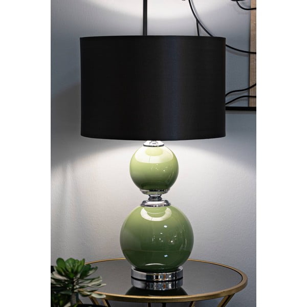 Lampada da tavolo grigio-verde con paralume in tessuto (altezza 65 cm) Eva - Mauro Ferretti-image-1