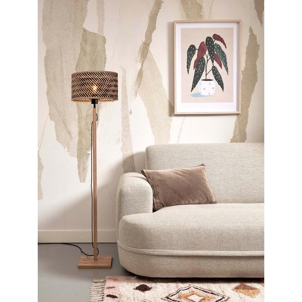 Lampada da terra con paralume in bambù di colore nero e naturale (altezza 128 cm) Java - Good&Mojo-image-3