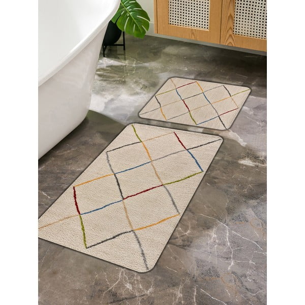 Set di tappetini per il bagno beige 2 pz 60x100 cm – Mila Home-image-4