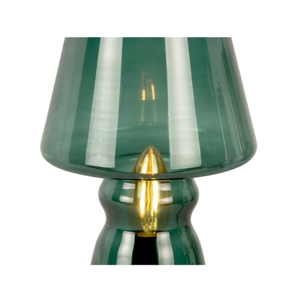 Lampada da tavolo in vetro verde scuro Vetro, altezza 25 cm - Leitmotiv-image-4