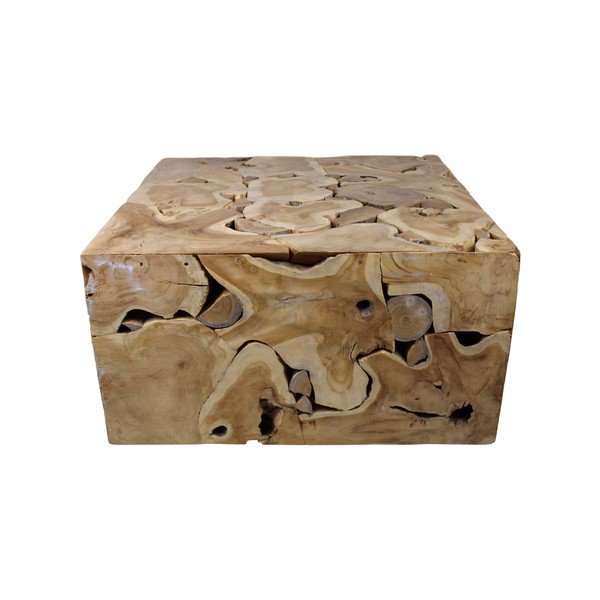 Tavolino in legno di teak non trattato Mona - HSM collection-image-2