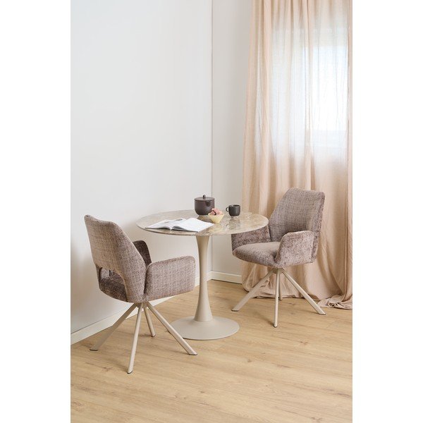 Tavolo da pranzo rotondo con piano in ceramica ø 90 cm Malta – Actona-image-1