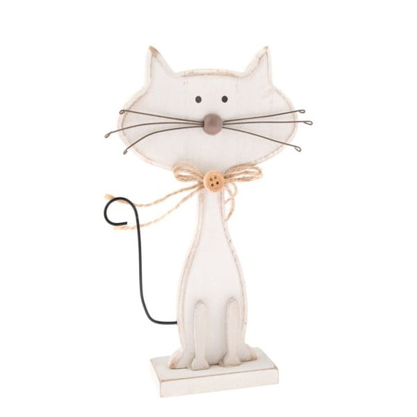 Decorazione in legno bianco a forma di gatto Gatti, altezza 18 cm - Dakls