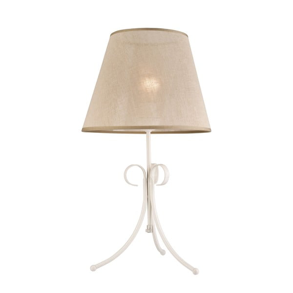 Lampada da tavolo bianca con paralume in tessuto, altezza 55 cm Lorenzo - LAMKUR