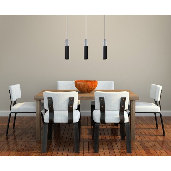 Lampada a sospensione nera e grigia, lunghezza 40 cm Edo - Sollux-image-4