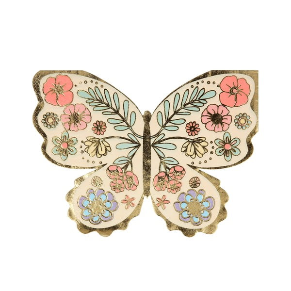 Tovaglioli di carta in set da 16 Floral Butterfly - Meri Meri