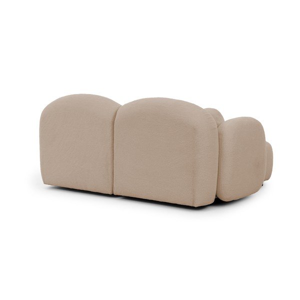 Divano angolare marrone chiaro (con penisola a sinistra/con chaise lounge) con rivestimento in bouclé Orbit – Ropez-image-3