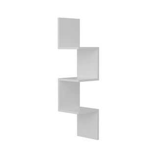 Libreria a parete bianca con mensole Corner - Furny Home