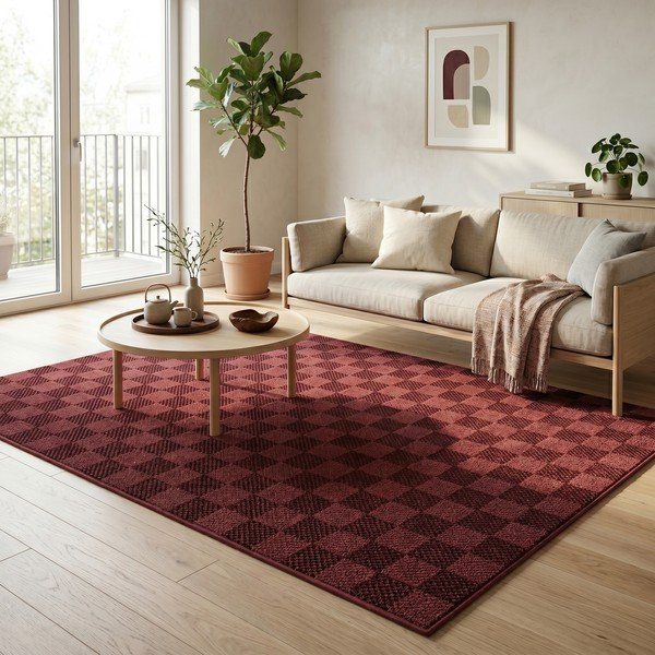 Tappeto bordeaux 160x230 cm Mosaic - ESTE-image-2