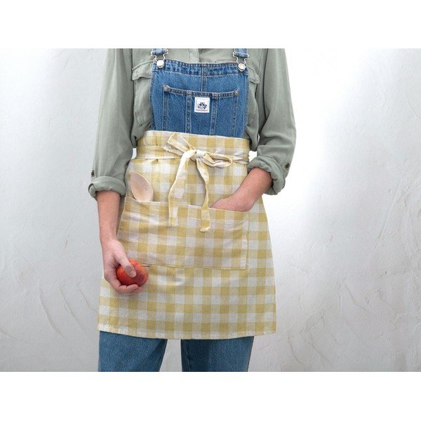 Grembiule di stoffa Delantal de Lino Yellow Vichy - Really Nice Things-image-1