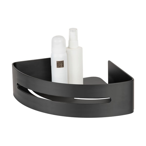 Mensola angolare in metallo nero opaco autoportante per il bagno Bivio - Wenko-image-4