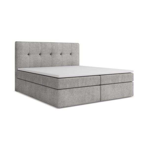 Letto boxspring grigio chiaro con contenitore 180x200 cm Palta – Makamii