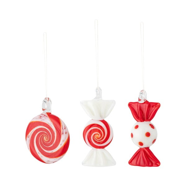 Decorazioni per albero di natale in set in vetro fatte a mano 3 pz 6 cm Festive – Bloomingville