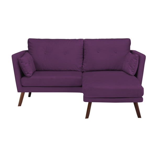 Divano a tre posti Elena, di colore viola scuro, con lettino nell'angolo a destra - Mazzini Sofas-image-2