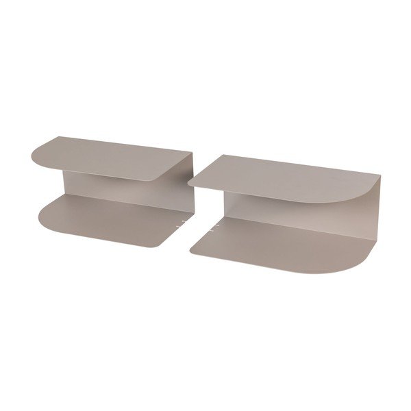 Set di comodini beige in metallo 2 pz Ovia – WOOOD
