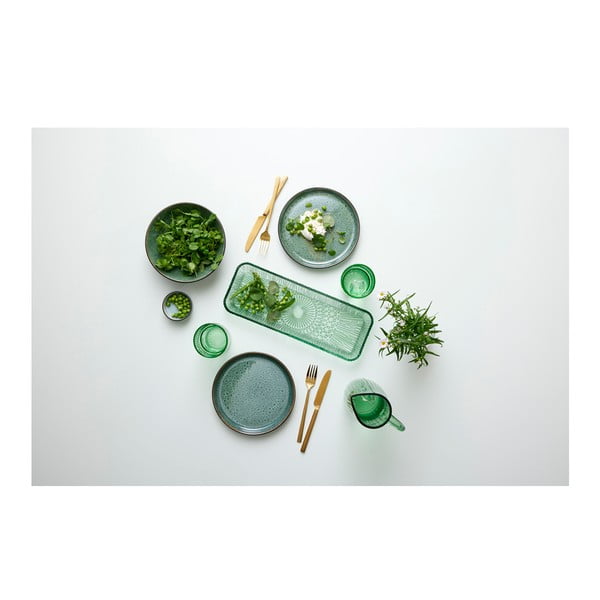 Piatto da portata in vetro verde 14x38 cm Kusintha - Bitz-image-4