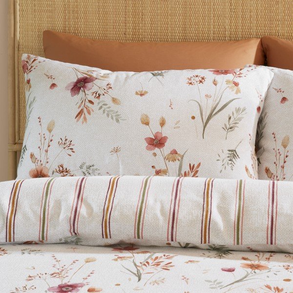 Biancheria da letto singola in cotone bianco 135x200 cm Harvest Flowers - Catherine Lansfield-image-3