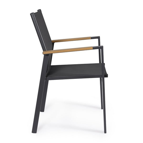 Sedie da esterno in set color antracite in metallo 4 pz Heta   – Bizzotto-image-2