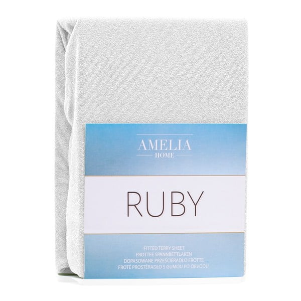 Lenzuolo con angoli bianco in terry 240x220 cm Ruby – Restilo-image-2