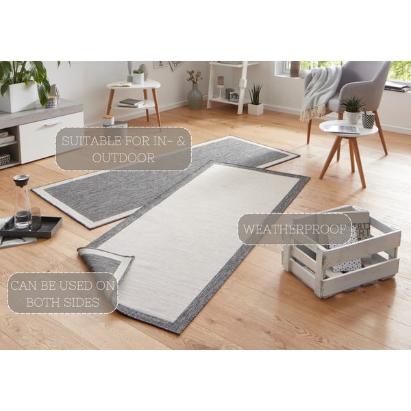 Tappeto da esterno grigio e crema , 80 x 350 cm Panama - NORTHRUGS-image-2