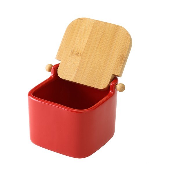 Contenitore per sale in ceramica rossa Unimasa, 750 ml - Casa Selección-image-1