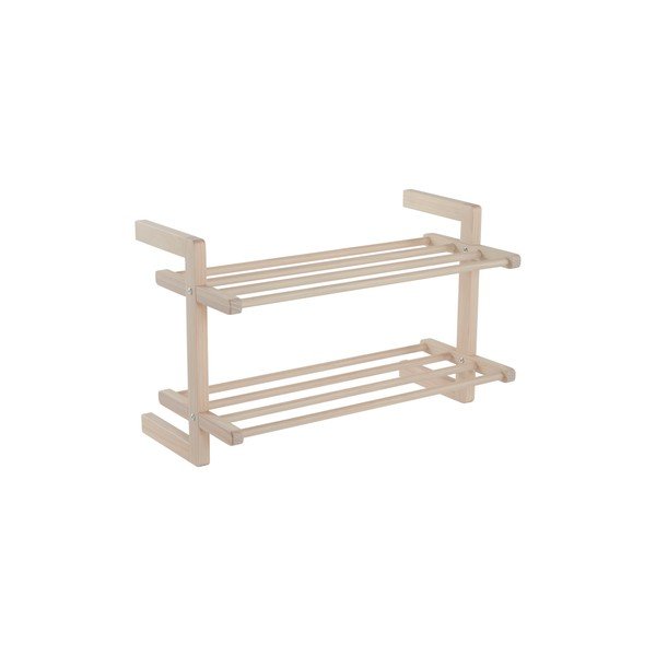 Scarpiera colore naturale chiaro in pino massiccio da parete 70x45x38 cm Eddison – Jotex