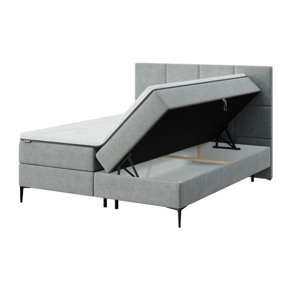 Letto boxspring grigio con spazio contenitivo 180x200 cm Bufo – MESONICA-image-2