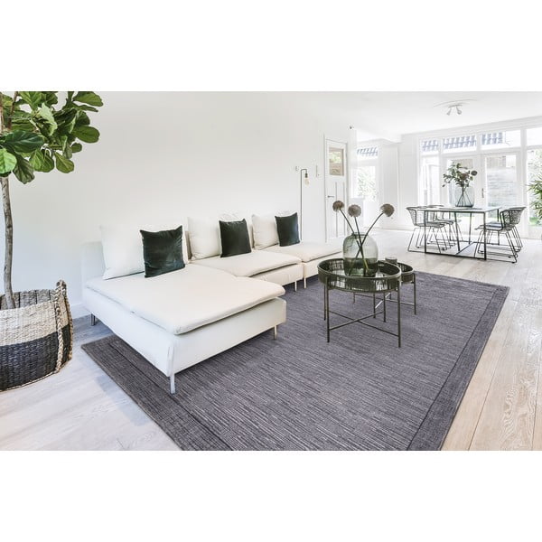 Tappeto in lana grigio scuro 200x300 cm Linea - Agnella-image-1