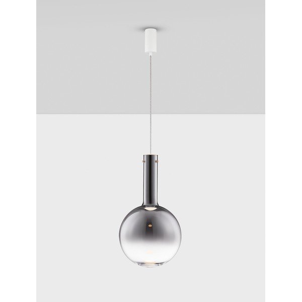 Lampadario LED grigio in vetro con intensità regolabile ø 30 cm Nostos – Nova Luce-image-3