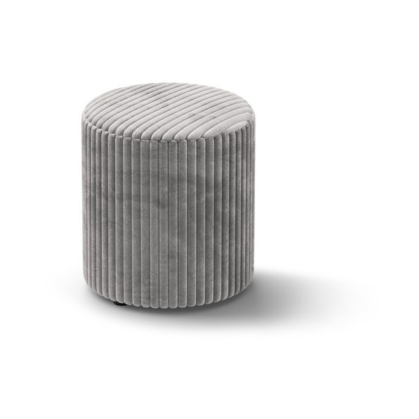 Poggiapiedi grigio chiaro con rivestimento in velluto a coste Dia – Micadoni 