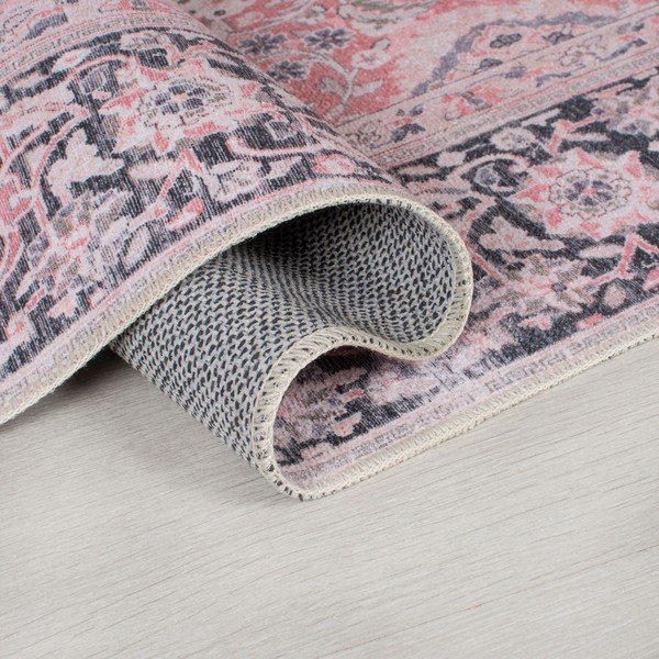 Tappeto lavabile rosa 60x230 cm FOLD Somerton - Flair Rugs-image-1