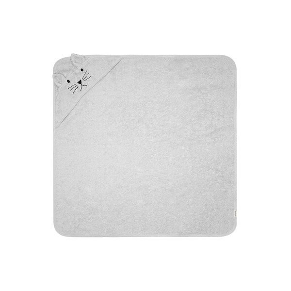 Asciugamano grigio in cotone con cappuccio 76x76 cm - Kindsgut-image-3