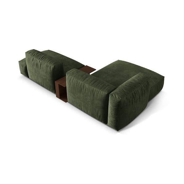 Divano angolare componibile verde (con penisola a sinistra/con chaise lounge) con rivestimento in velluto Martina – Micadoni -image-3
