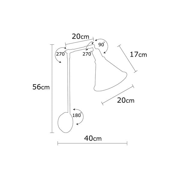 Lampada da parete nera ø 20 cm Chicago – Opviq lights-image-4