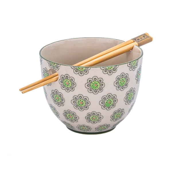 Ciotolina verde e grigia in gres 450 ml Geometric – Sass & Belle