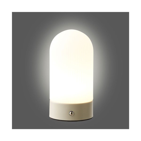 Lampada da tavolo bianca/grigio tortora in metallo con paralume in plastica (altezza totale 18 cm) Ashford – House Nordic-image-3