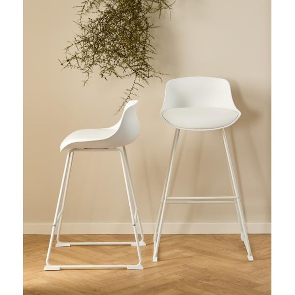 Sgabello da bar bianco (altezza della seduta 66 cm) Tina – Actona-image-1