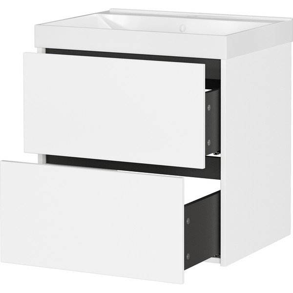 Mobile da lavabo bianco opaco da appendere 61x65 cm Bodera – Germania-image-4